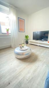 En TV eller et underholdningssystem på ST-Apartment Charming 1 mit Terrasse und Garten, 3 Zimmer in Geislingen