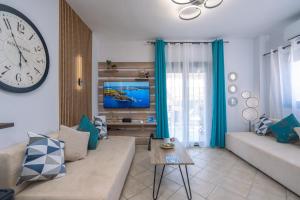 Posezení v ubytování Aphrodite Apartment ideal for holidays in Siviri