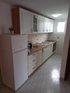 Kuchyň nebo kuchyňský kout v ubytování Apartments Makaus