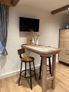 TV a/nebo společenská místnost v ubytování Ferienwohnungen LODGE-B