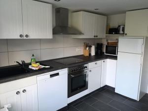 Kuchyň nebo kuchyňský kout v ubytování Ferienwohnung Ankerplatz in Schlagsdorf auf Fehmarn