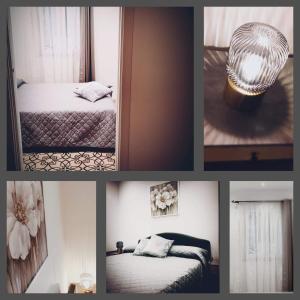 a collage of pictures of a room with a bed at Piazza Vittoria Apartment in Carini
