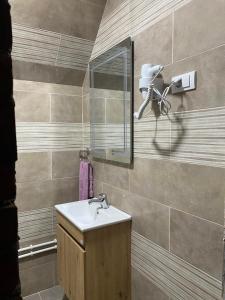 a bathroom with a sink and a mirror at Sumski kutak in Žabljak +10 photos