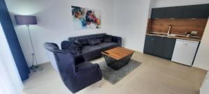 a living room with a couch and a table at Apartments Mite in Ohrid