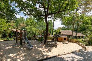 a playground with a tree and a slide at Cabane ''Robinson'' dans les arbres de Nature et Océan à côté de la plage in Messanges