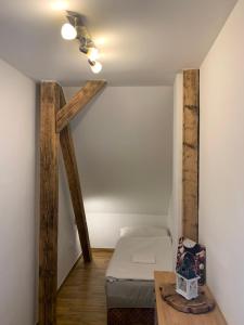 Postel nebo postele na pokoji v ubytování Apartmány Bolevec Plzeň pro rodiny s dětmi a zvířátky