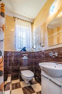 a bathroom with a toilet and a sink at Pod Jedynkami in Władysławowo +73 photos