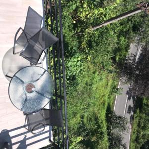 an overhead view of a street light on a building at Guest House Bagrationi in Batumi