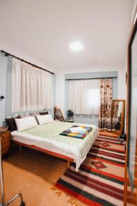 1 dormitorio con 1 cama grande en una habitación en BB Apartament, en Gjirokastra