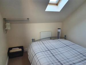 a bedroom with a bed and a skylight at 1 Bedroom Annexe Bagthorpe Brook Nottinghamshire in Nottingham