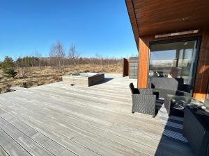 Μπαλκόνι ή βεράντα στο Luxury and Modern Cabin on the Golden Circle