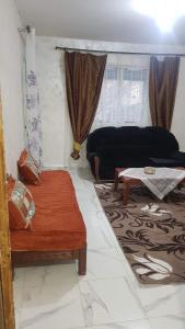 a living room with a couch and a table at Très belle appartement in Constantine