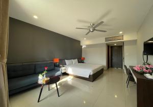 Katil atau katil-katil dalam bilik di My Khe 2 Da Nang Seafront Hotel