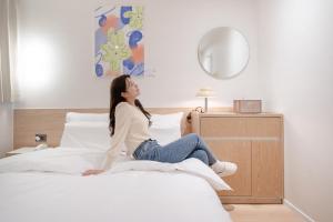 Aank Hotel Cheongju Uam 2nd客房内的一张或多张床位