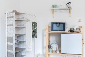 Kuchyň nebo kuchyňský kout v ubytování Jaselská Rooms - Brno Center