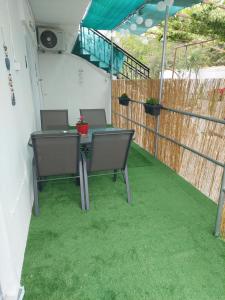A balcony or terrace at Eirinis home