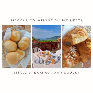 un collage de photos de pain et de nourriture dans l'établissement Residenza Mini Hotel - RTA e Appartamenti Vacanza, à Lacona