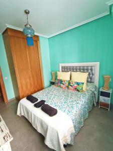 Katil atau katil-katil dalam bilik di Apartamento en el Zapillo, Las Conchas