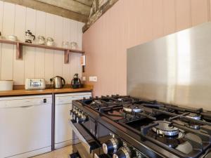 een keuken met een kookplaat en een oven bij The Stone Barn in Ticehurst