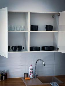 Kuchyň nebo kuchyňský kout v ubytování Black&White Apartment 8