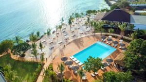 an aerial view of a resort with a swimming pool and beach at Aldiana Club Zanzibar Kwanza in Kizimkazi