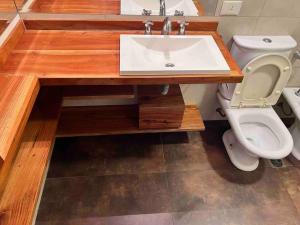 a bathroom with a sink and a toilet at Confortable luminosos departamento en Palermo in Buenos Aires