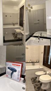 a bathroom with a white tub and toilets and a box at Casa Grace in Mazara del Vallo +17 photos