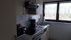 Kuchyň nebo kuchyňský kout v ubytování Ferienwohnung-Zweiburgenblick