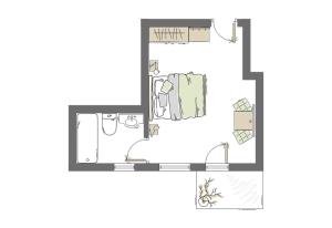 Načrt razporeditve prostorov v nastanitvi Haus Christophorus