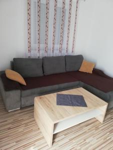 sala de estar con sofá y mesa de centro en Apartma Valbandon, en Fažana