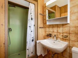 ein Bad mit einem Waschbecken und einer Dusche in der Unterkunft Apartment Resort al Centro-3 by Interhome in Massagno