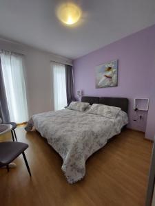 sypialnia z dużym łóżkiem i krzesłem w obiekcie Apartment Jasenka w mieście Brodarica