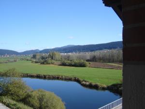 a view of a river from a building at Hotel Du Pont in La GrandʼCombe-Châteleu