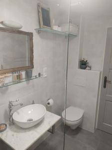 Koupelna v ubytování Apartmá U rybníčku