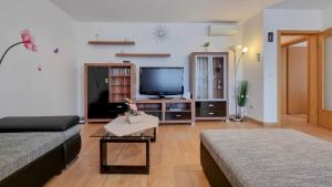 - un salon avec un canapé et une télévision dans l'établissement Mark, à Novigrad