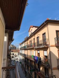 a view from the balcony of a building at casa loopez Hostel in Laredo