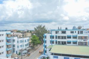 an overhead view of a city street with buildings at Lux Suites Ganjoni Studio Apartment in Mombasa