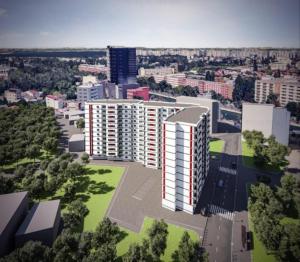 une vue sur une ville avec de grands bâtiments dans l'établissement Openspace Regie Rezidence, à Bucarest