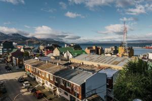 a view of a city with a building at Gente del Sur - Urbano Centro in Ushuaia