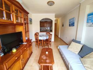 Televízia a/alebo spoločenská miestnosť v ubytovaní Apartamento cómodo a 300 metros de la playa