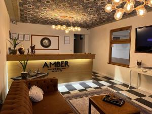 Televiisor ja/või meelelahutuskeskus majutusasutuses Amber Hotel