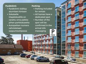 a collage of photos of an apartment building at Hiisi Homes Nokia Nansonkatu in Nokia