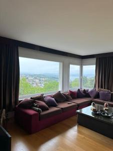 Гостиная зона в Luxury Apartment With Sea and Forest View