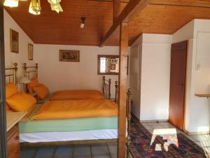 a bedroom with two beds in a room at Doppelzimmer / Landhaus Ederlust Heilungsräume e.V. in Hatzfeld