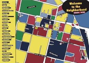 a map of welcome to the neighborhood at CAMP Dakao a curated accomodation in Ho Chi Minh City