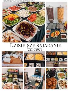 a collage of pictures of different types of food at Great Polonia Kraków Old Town in Krakow