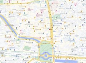 eine Karte der Stadt Berlin mit Straßen in der Unterkunft Old Town Bliss in Bukarest