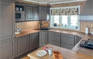 Kjøkken eller kjøkkenkrok på Beautiful Home In Fl With Sauna