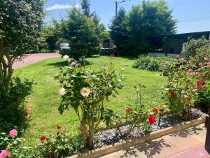 a garden with roses and other flowers at Chambre double - vue sur jardin 