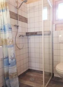 łazienka z prysznicem i toaletą w obiekcie U M&M w Łagowie